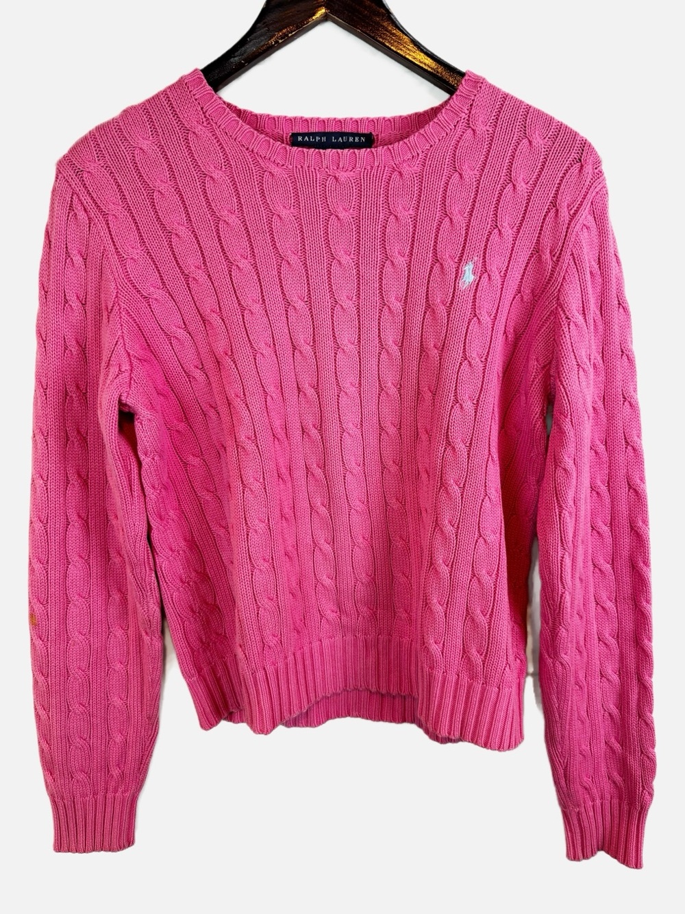 Ralph Lauren | Pink Cotton Cable Knit Sweater, L